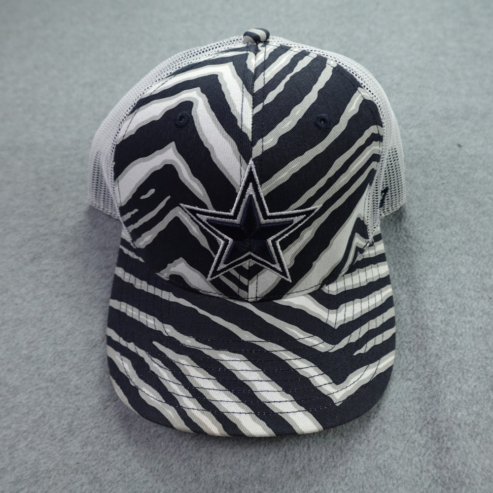 Dallas Cowboys Mens OSFA Navy Zebra Zubaz Trucker Hat NFL '47 Brand